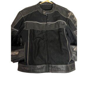 Sedici F16 Men's Black Leather & Mesh Motorcycle Jacket Size 42 US 52 EUR